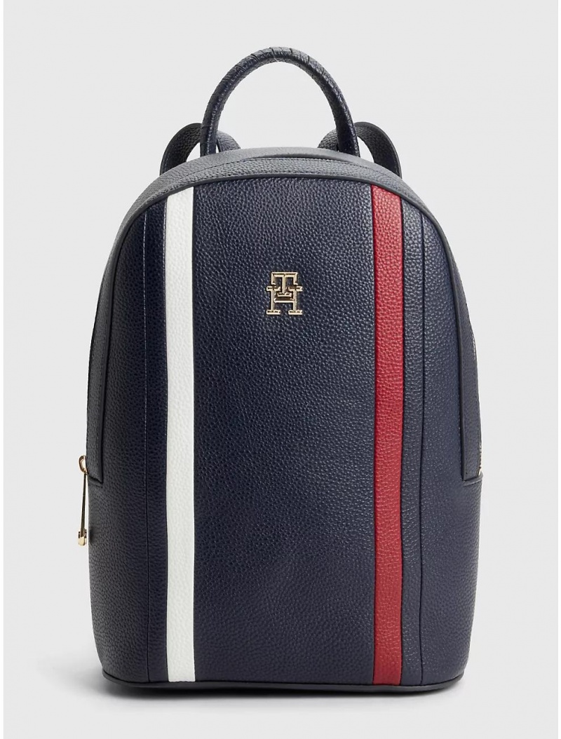 Tommy Hilfiger TH Stripe Backpack Bags Space Blue | 4128-KMUBL