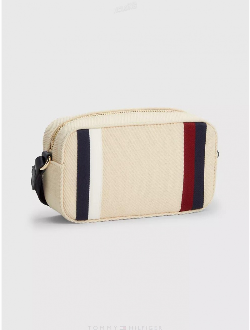 Tommy Hilfiger TH Stripe Camera Bag Bags Sugarcane Twill | 9132-PSZRI