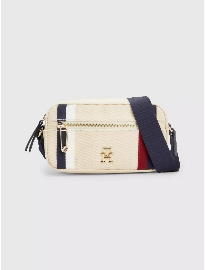 Tommy Hilfiger TH Stripe Camera Bag Bags Sugarcane Twill | 9132-PSZRI