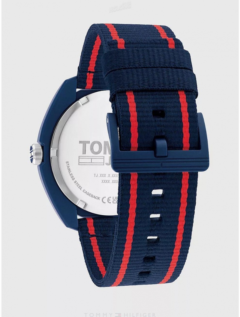 Tommy Hilfiger TJ Casual Watch with Blue Nylon Strap Watches Blue | 2670-VGHCA