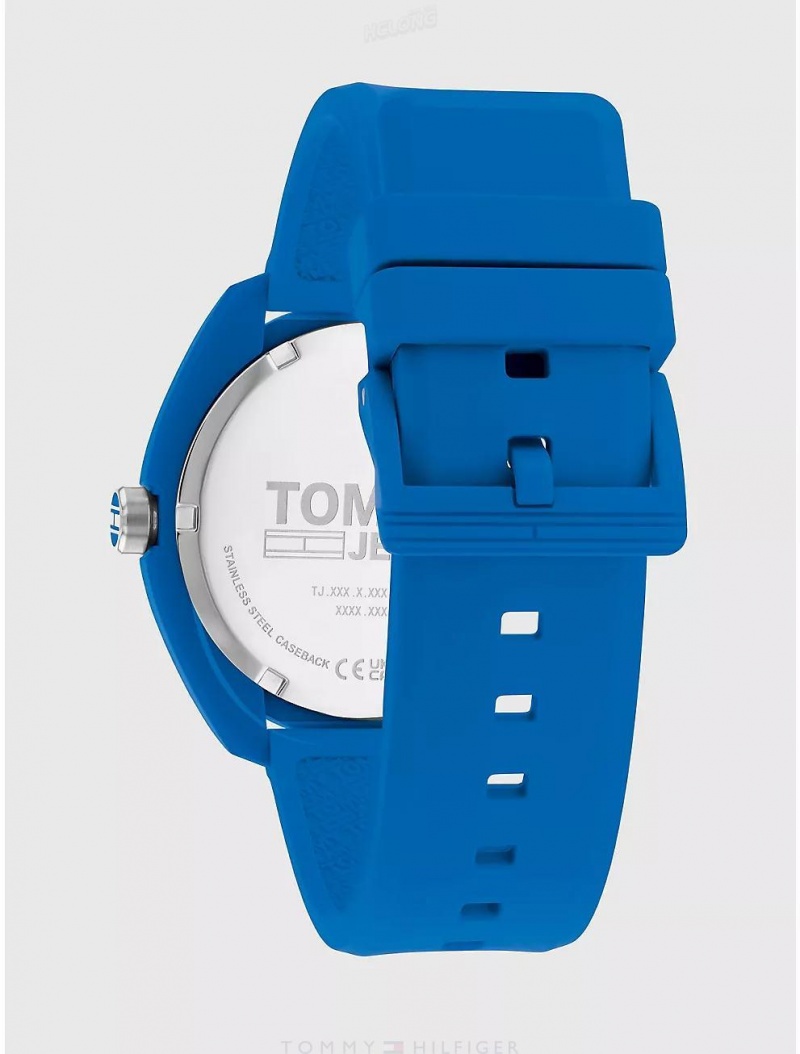 Tommy Hilfiger TJ Casual Watch with Blue Silicone Strap Watches Blue | 2074-TJNHZ