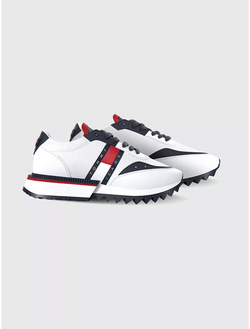 Tommy Hilfiger TJ Cleated Sneaker Shoes White | 3621-KLVWQ