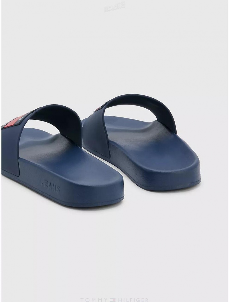 Tommy Hilfiger TJ Flag Pool Slide Shoes Twilight Navy | 4732-CBNOV