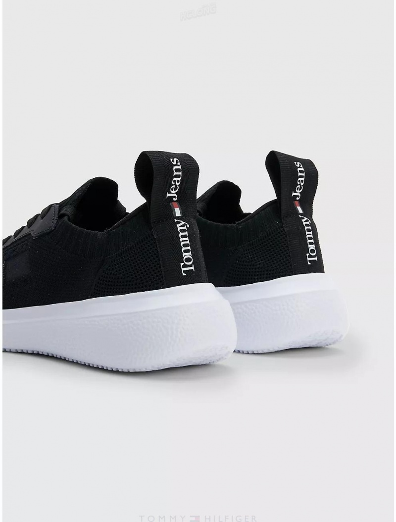 Tommy Hilfiger TJ Flex Knit Sneaker Shoes Black | 7615-SBAGL