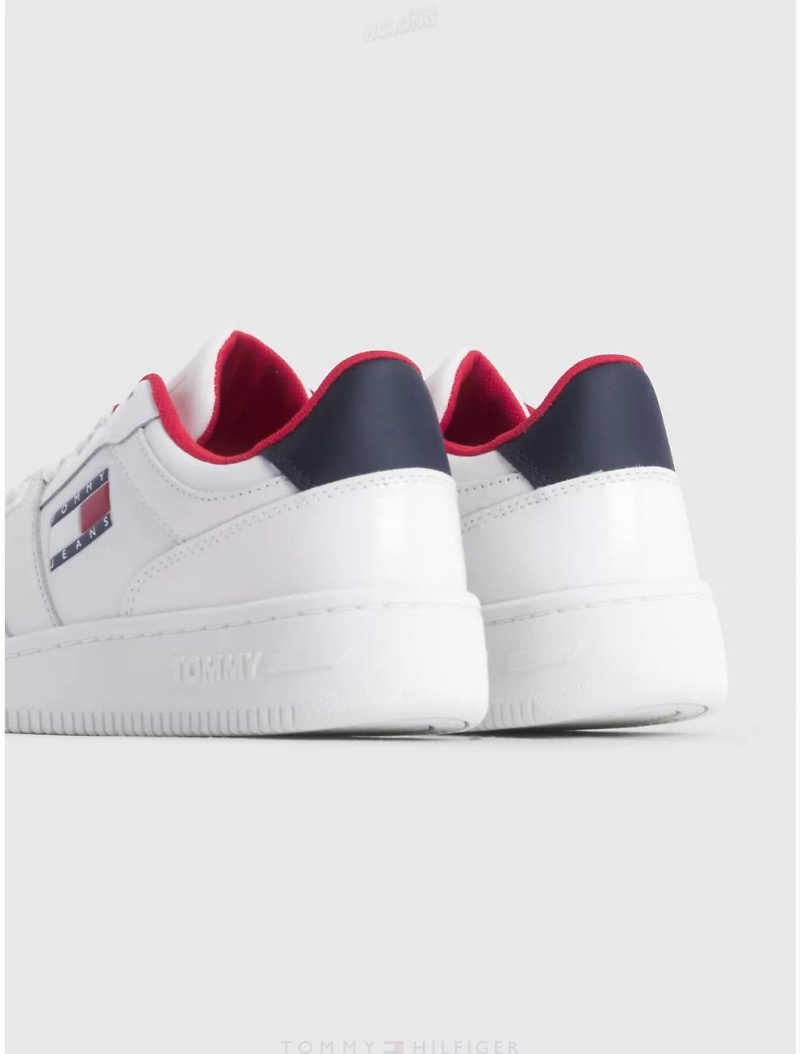 Tommy Hilfiger TJ Gloss Leather Sneaker Shoes Corporate | 7642-SQUOJ