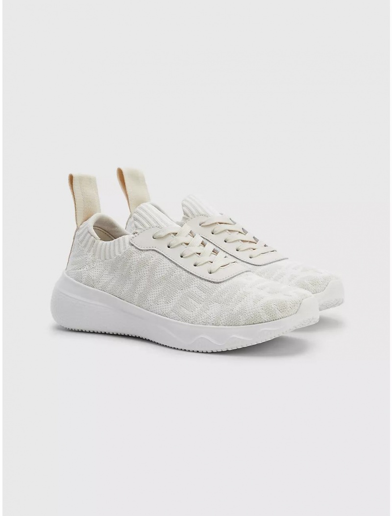 Tommy Hilfiger TJ Jacquard Flex Knit Sneaker Shoes Light Silt | 0214-KPGQL