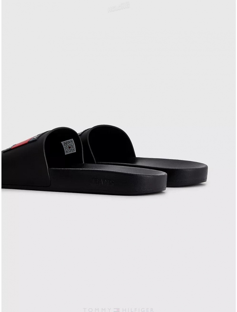 Tommy Hilfiger TJ Pool Slide Shoes Black | 7908-VTUGS