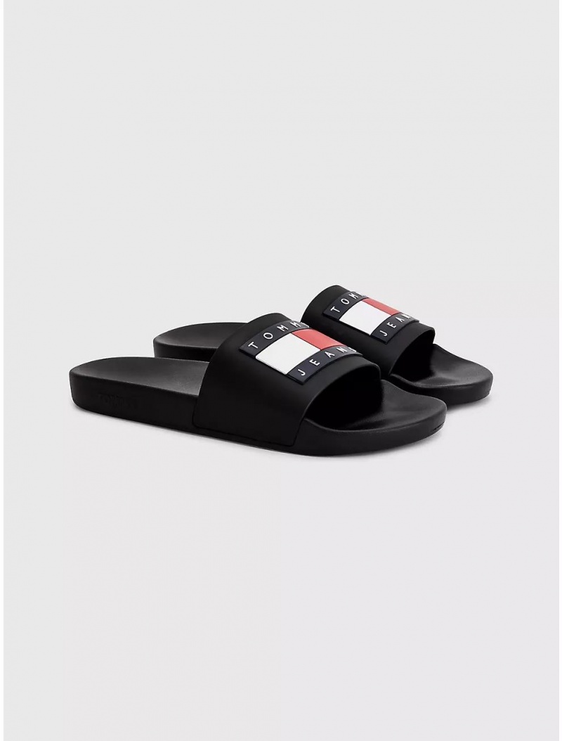 Tommy Hilfiger TJ Pool Slide Shoes Black | 7908-VTUGS