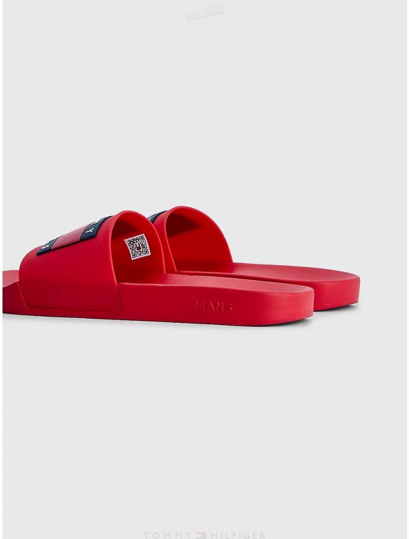 Tommy Hilfiger TJ Pool Slide Shoes Deep Crimson | 6017-MEIXT