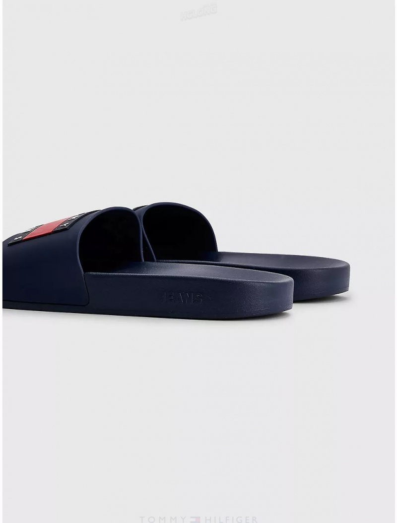 Tommy Hilfiger TJ Pool Slide Shoes Twilight Navy | 0214-FXQML