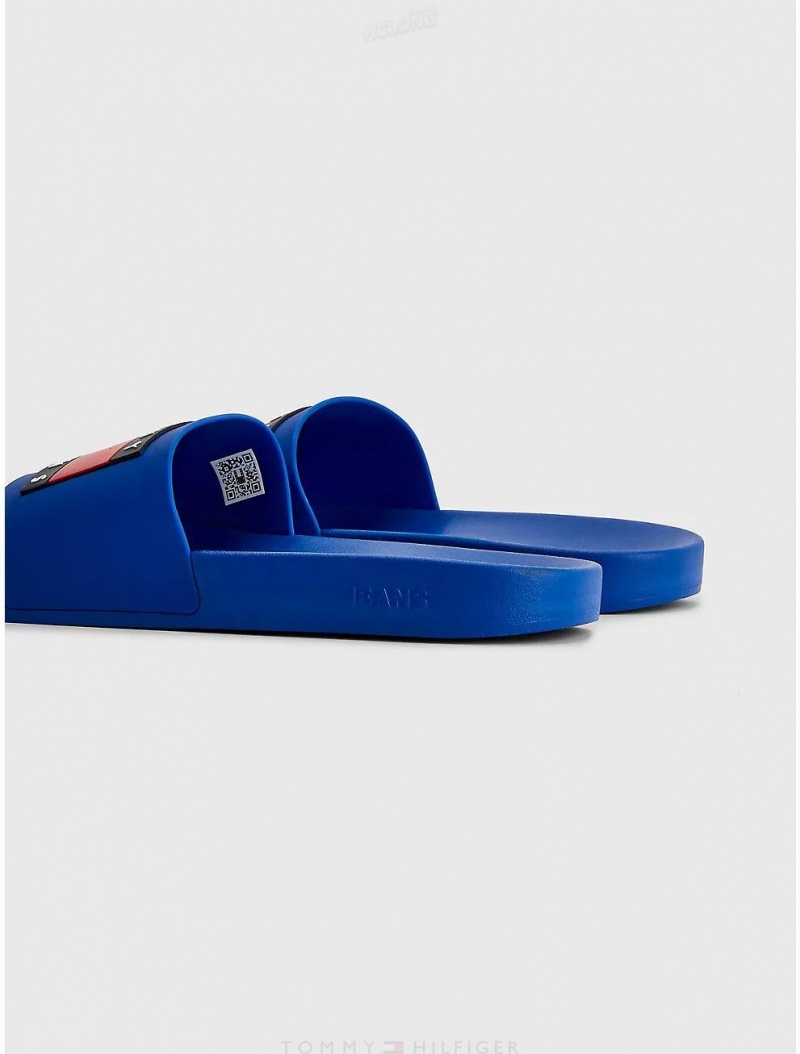 Tommy Hilfiger TJ Pool Slide Shoes Ultra Blue | 9708-QJUSC