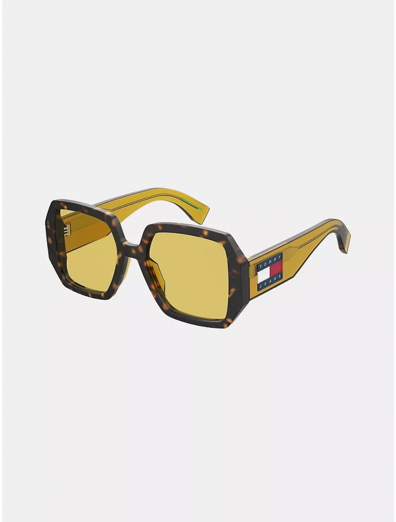 Tommy Hilfiger TJ Rectangle Sunglasses Sunglasses Havana | 7908-ZBATH