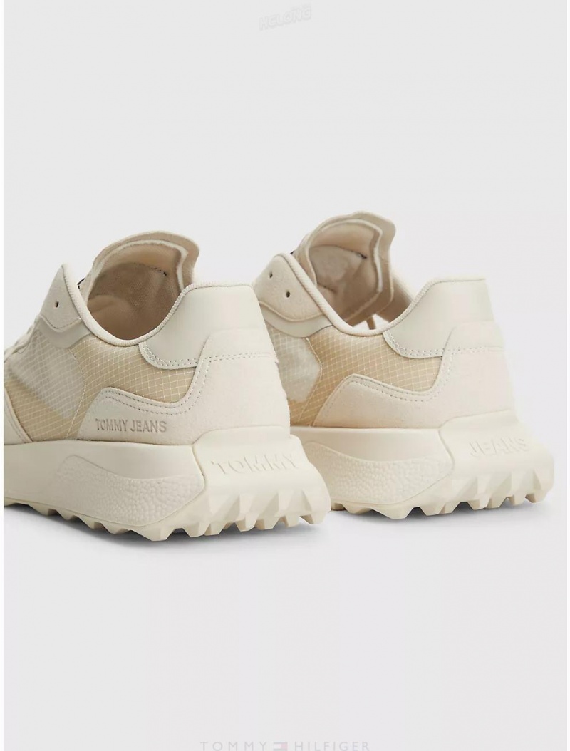 Tommy Hilfiger TJ Sheer Mesh Sneaker Shoes Bleached Stone | 1403-VPQDN