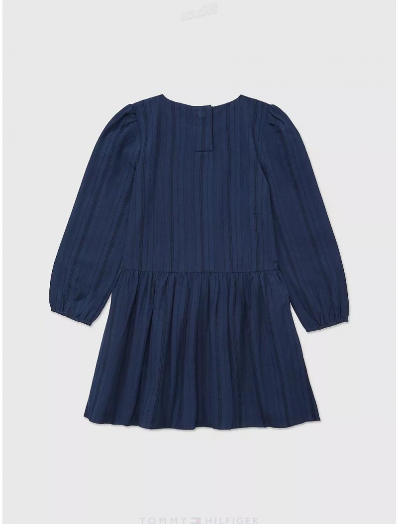 Tommy Hilfiger Textured Stripe Dress Dresses & Skirts Cobalt Sapphire | 2651-WZBFQ