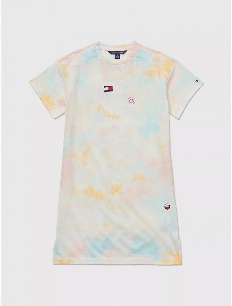 Tommy Hilfiger Tie-dye T-Shirt Dress Dresses & Skirts Milky Way | 1023-RVTKL