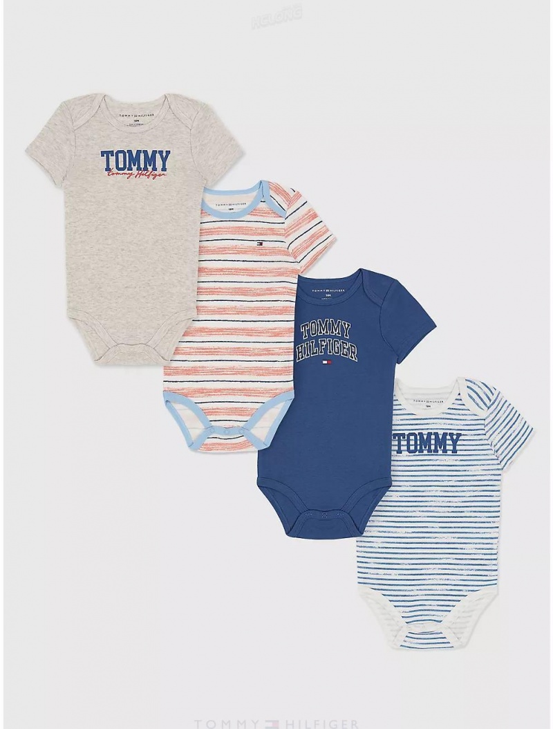 Tommy Hilfiger Toddlers' Onesie Set 4PK Onesies Assorted | 9086-VQOXS