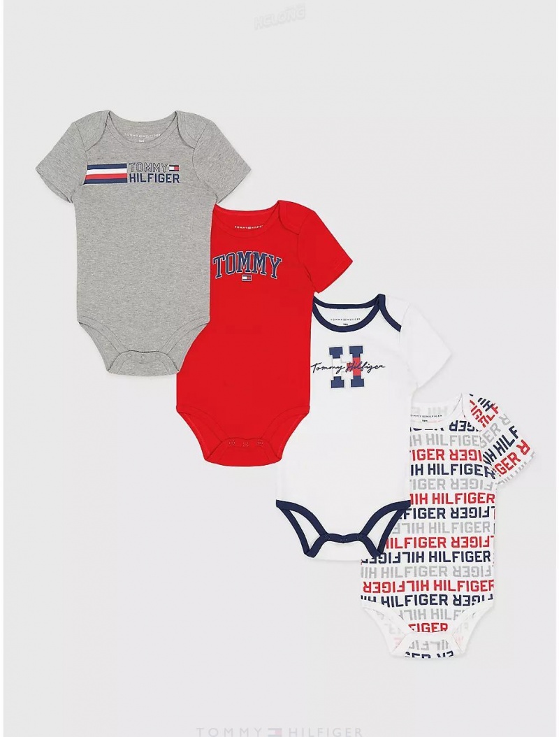 Tommy Hilfiger Toddlers' Onesie Set 4PK Onesies Assorted | 8642-ESZTK