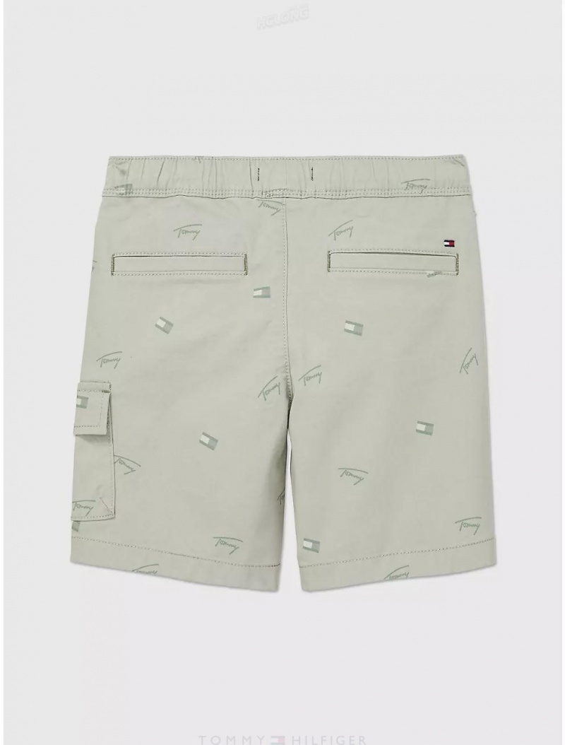 Tommy Hilfiger Tommy Cargo Shorts Bottoms Pale Willow | 1850-CIKUW