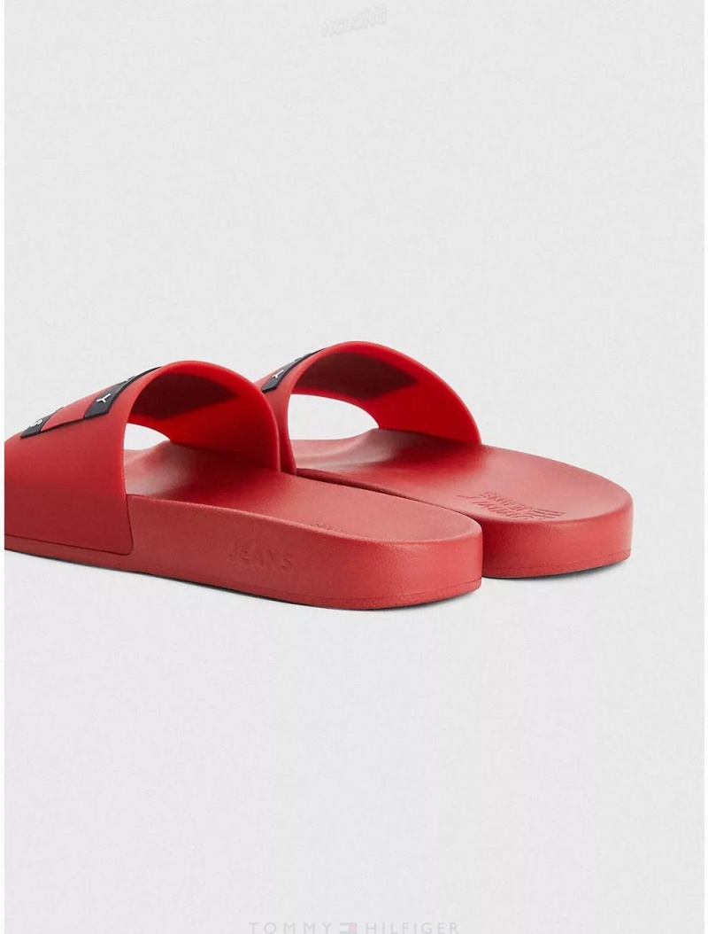 Tommy Hilfiger Tommy Jeans Pool Slide Shoes Deep Crimson | 5892-JOLIU