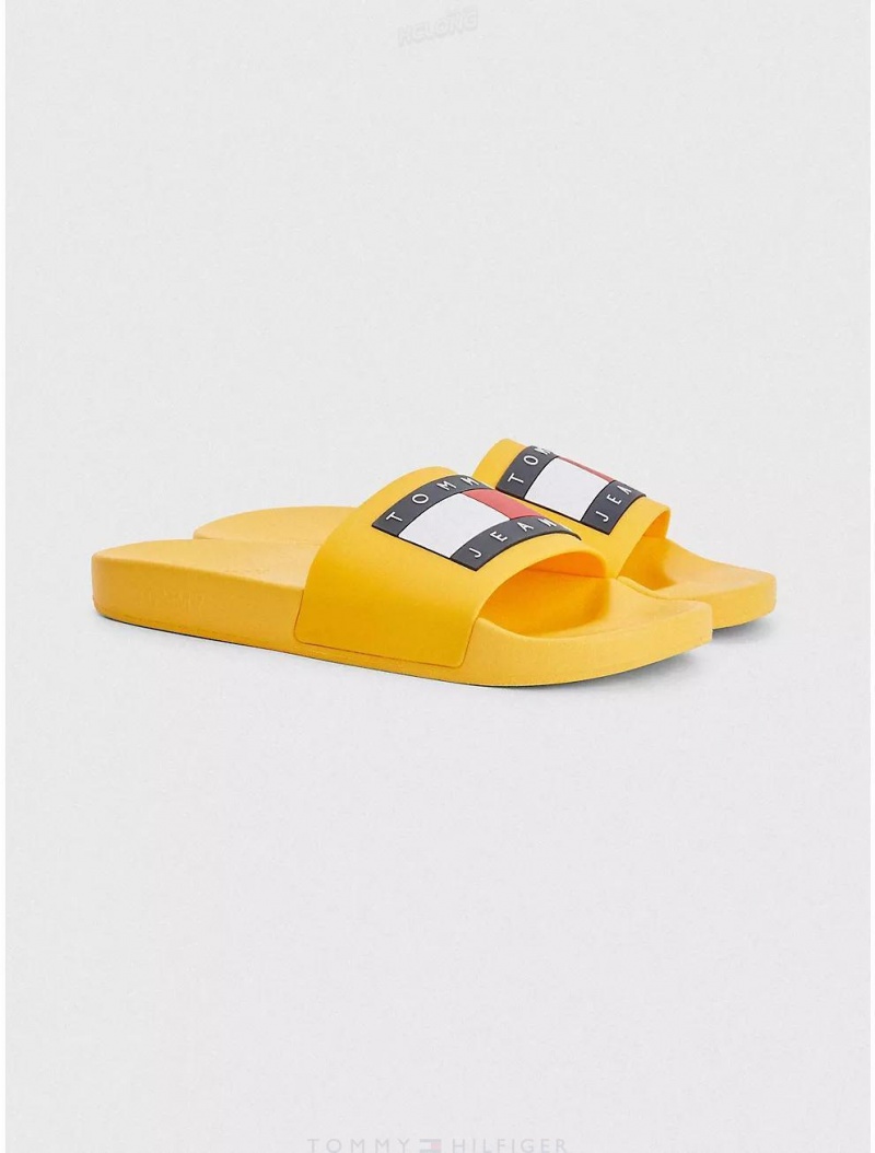 Tommy Hilfiger Tommy Jeans Pool Slide Shoes Sun Kissed Orange | 1290-NLZSM