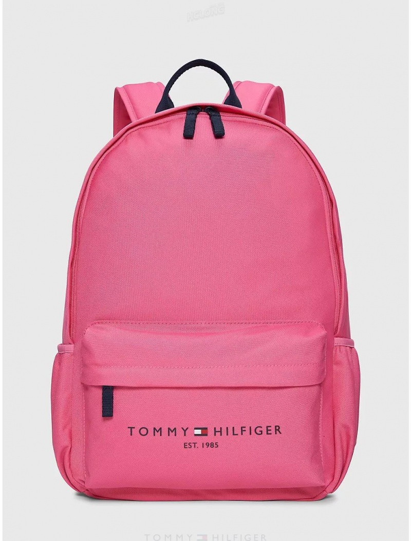 Tommy Hilfiger Tommy Logo Backpack Bags Coral Berry | 0618-TDBFQ