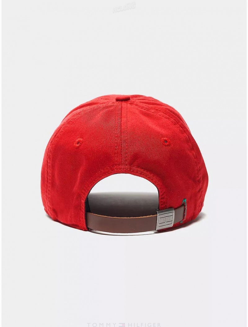 Tommy Hilfiger Tommy Logo Baseball Cap Hats Apple Red | 3902-BJUAV