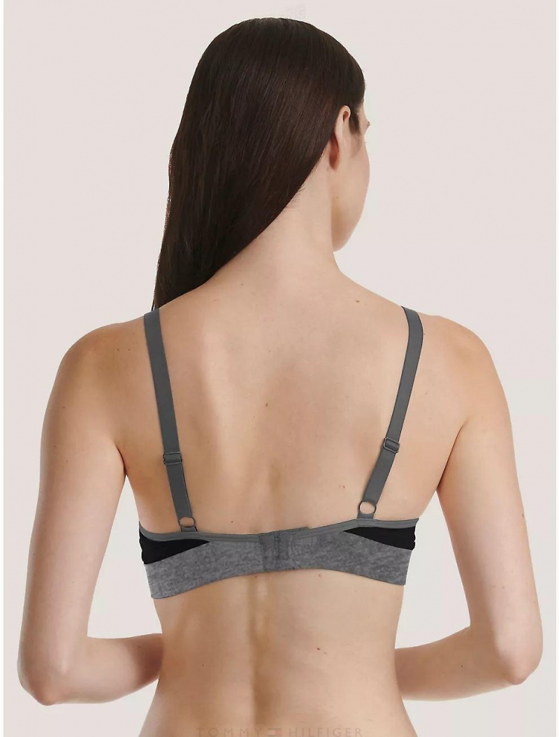 Tommy Hilfiger Tommy Logo Bralette Bras Black | 0679-RDYFP