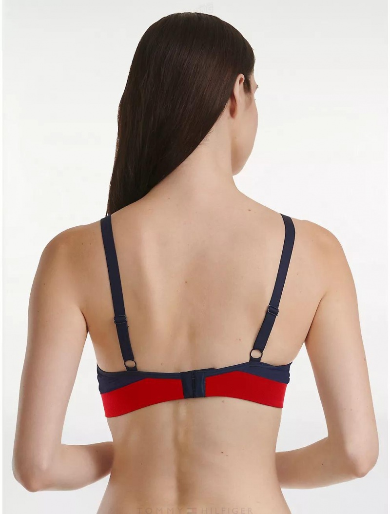 Tommy Hilfiger Tommy Logo Bralette Bras Navy Blazer/Apple Red | 2167-HSONF