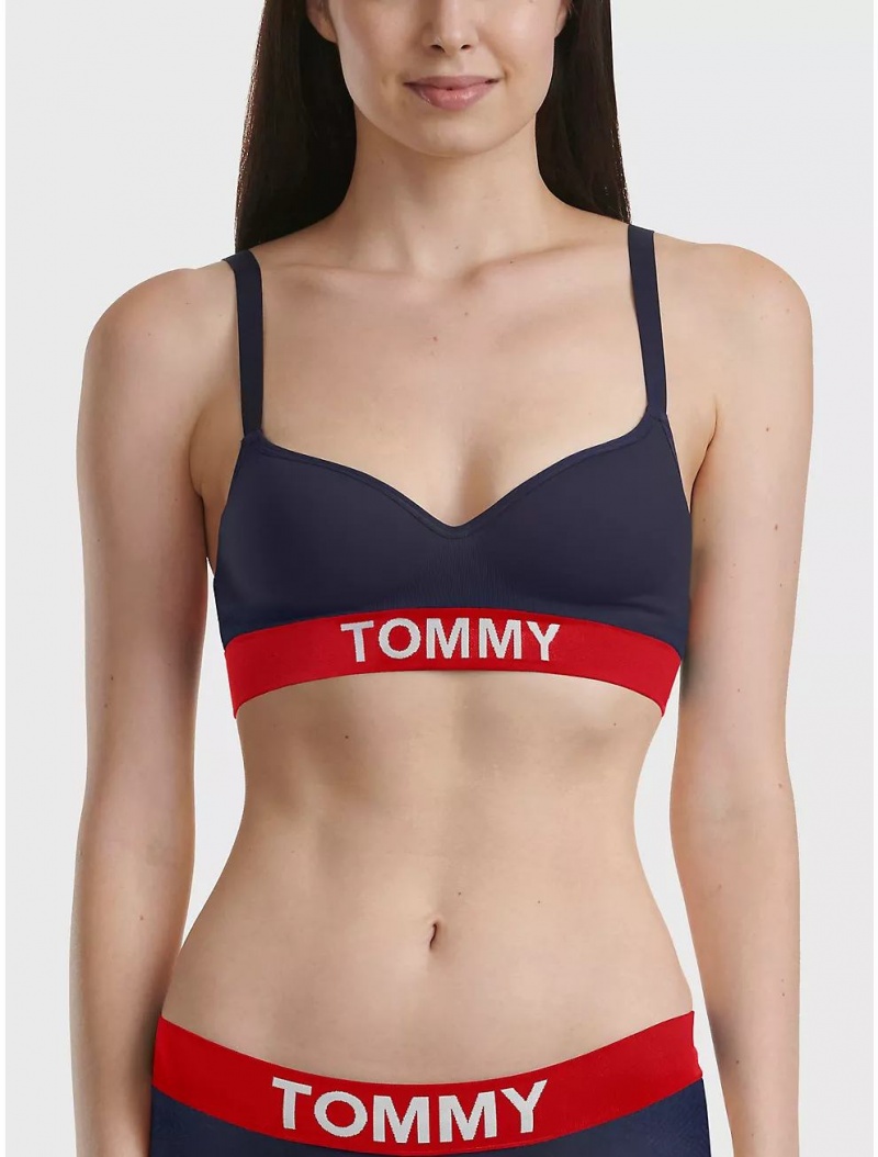 Tommy Hilfiger Tommy Logo Bralette Bras Navy Blazer/Apple Red | 2167-HSONF