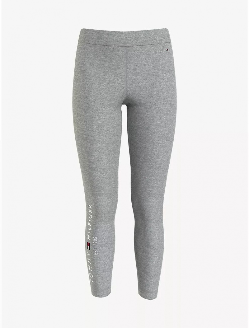 Tommy Hilfiger Tommy Logo Legging Pants & Shorts Grey Heather | 3982-AQIKO