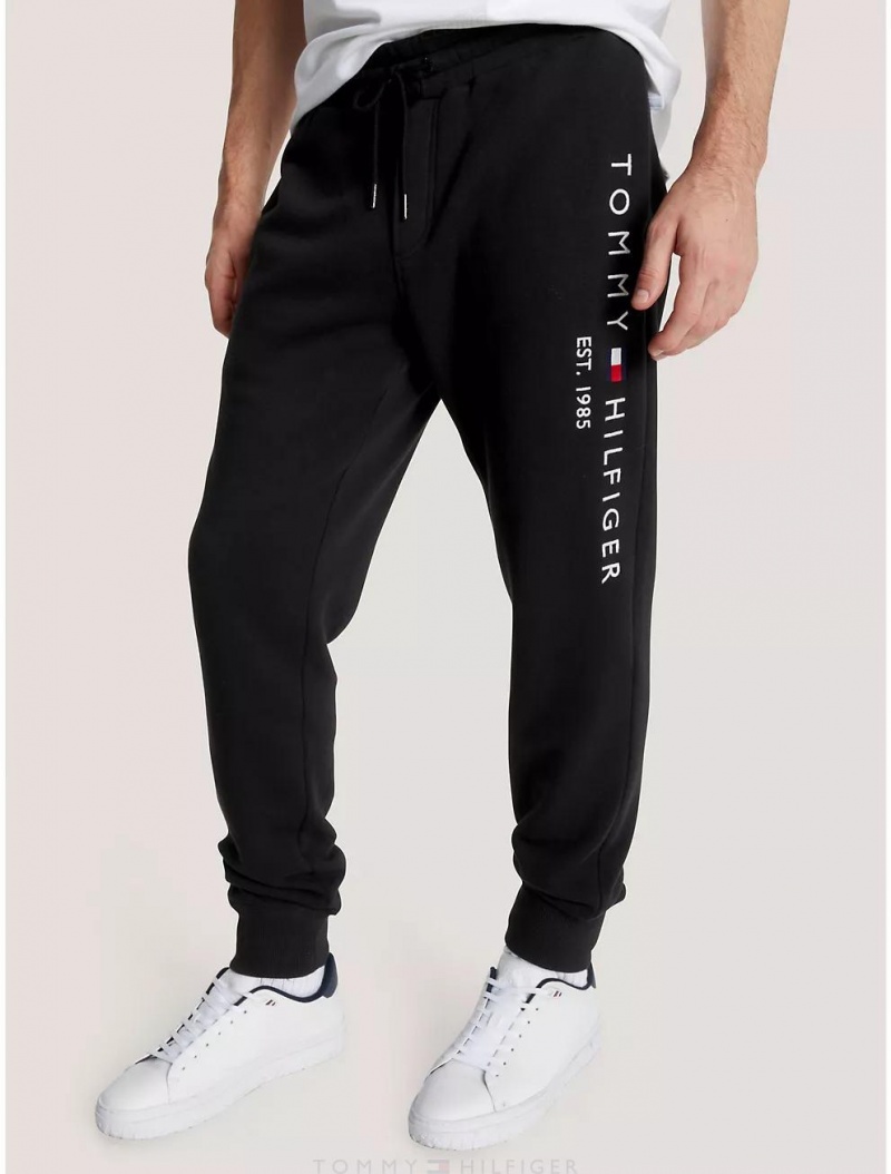 Tommy Hilfiger Tommy Logo Sweatpant Pants Black | 9742-PAGXM