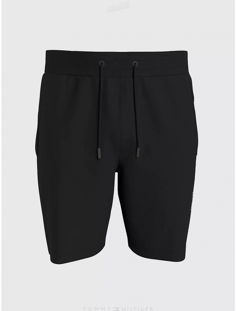 Tommy Hilfiger Tommy Logo Sweatshort Shorts Black | 7240-BYVKG