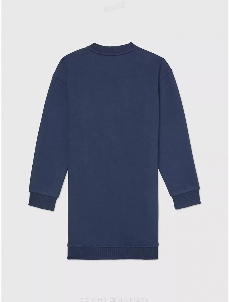 Tommy Hilfiger Tommy Shine Sweatshirt Dress Dresses & Skirts Cobalt Sapphire | 2879-JNUQL