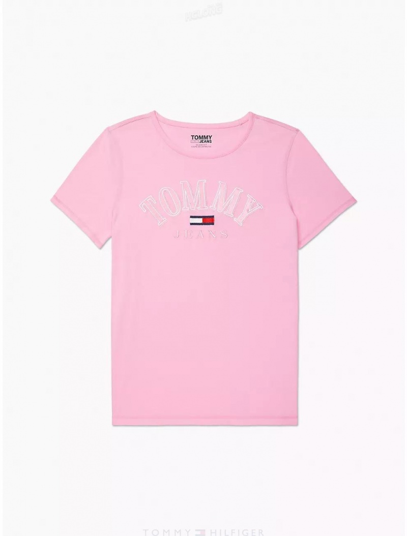 Tommy Hilfiger Tommy T-Shirt Tops Madelaine Rose | 4083-CIFEV