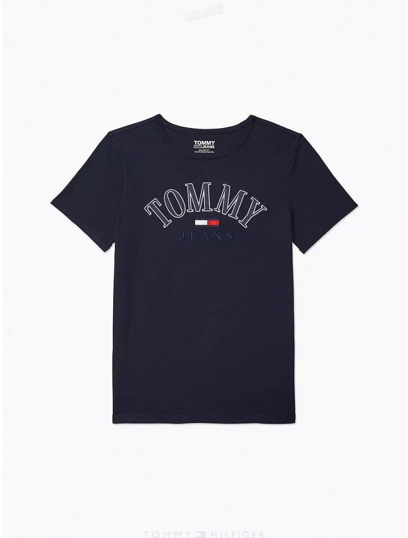 Tommy Hilfiger Tommy T-Shirt Tops Sky Captain | 2987-UIJLK