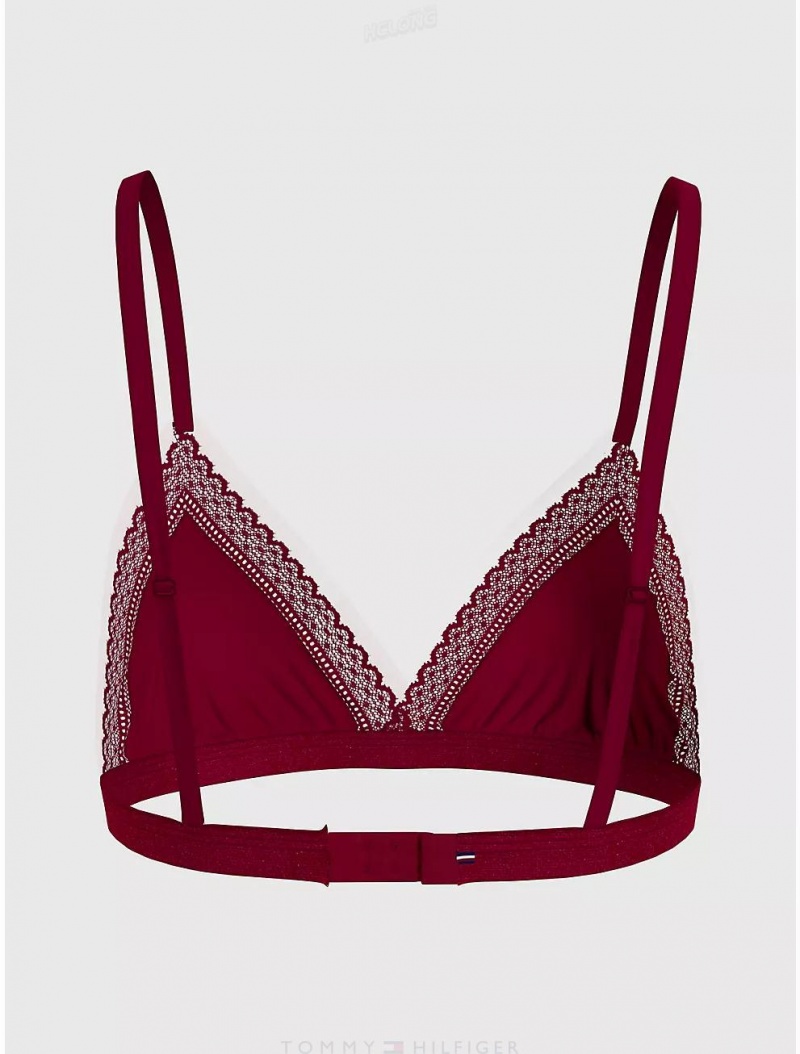 Tommy Hilfiger Tommy Unlined Triangle Bralette Bras Rouge | 9502-OXIBU