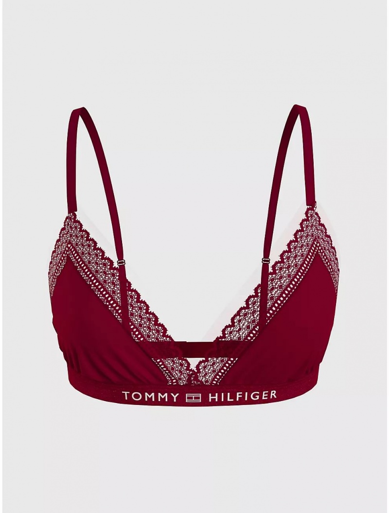 Tommy Hilfiger Tommy Unlined Triangle Bralette Bras Rouge | 9502-OXIBU