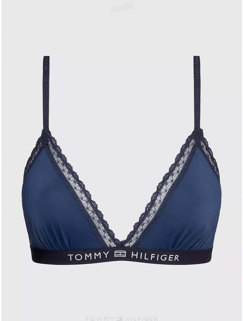 Tommy Hilfiger Tommy Unlined Triangle Bralette Bras Desert Sky | 8103-KXTAC