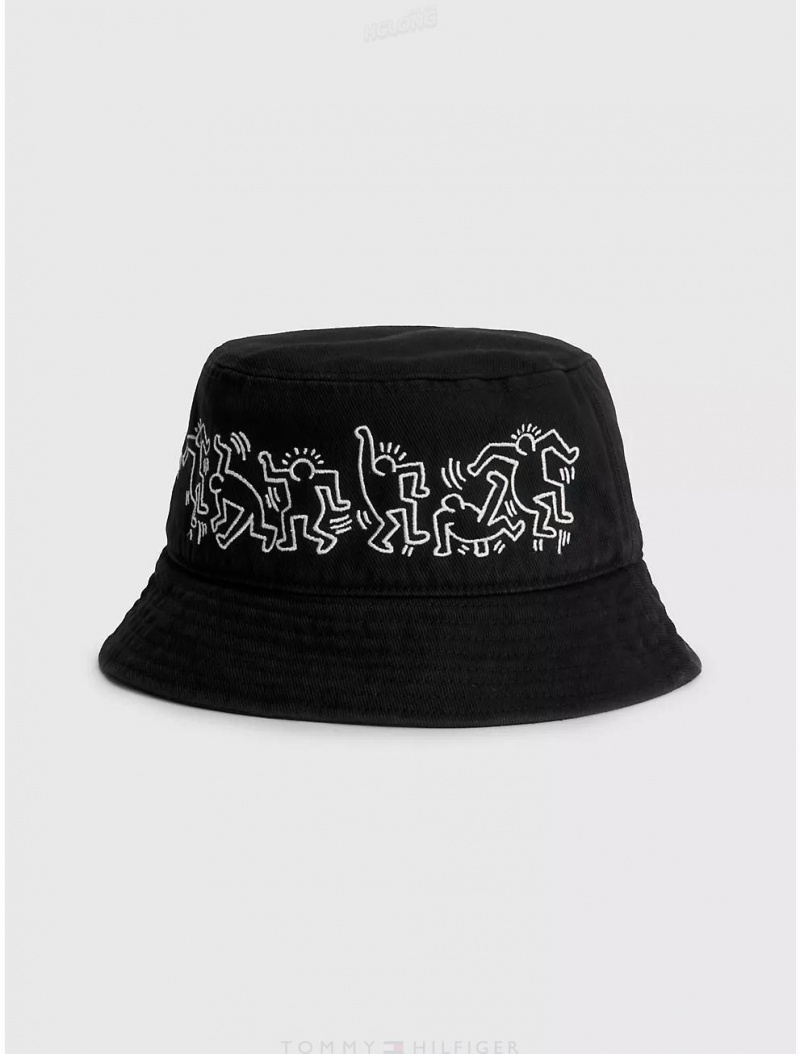 Tommy Hilfiger Tommy x Keith Haring Bucket Hat Hats Black | 8792-YXBLC