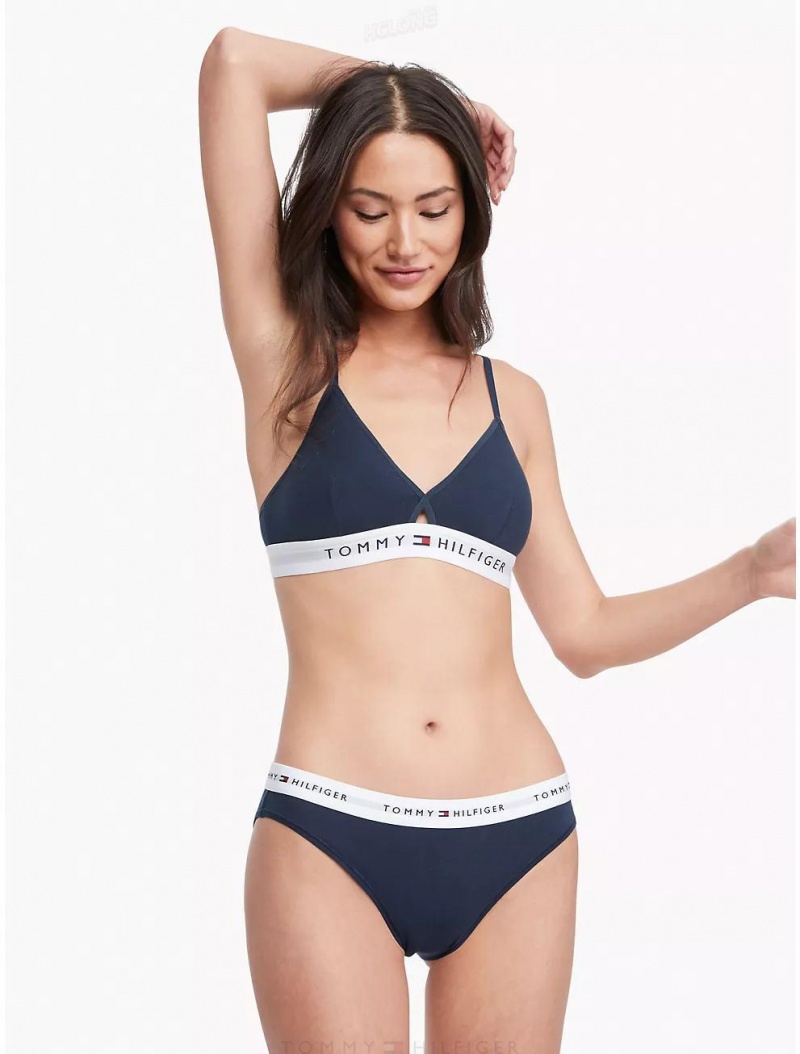 Tommy Hilfiger Triangle Bralette Bras Navy | 8147-YGQSV