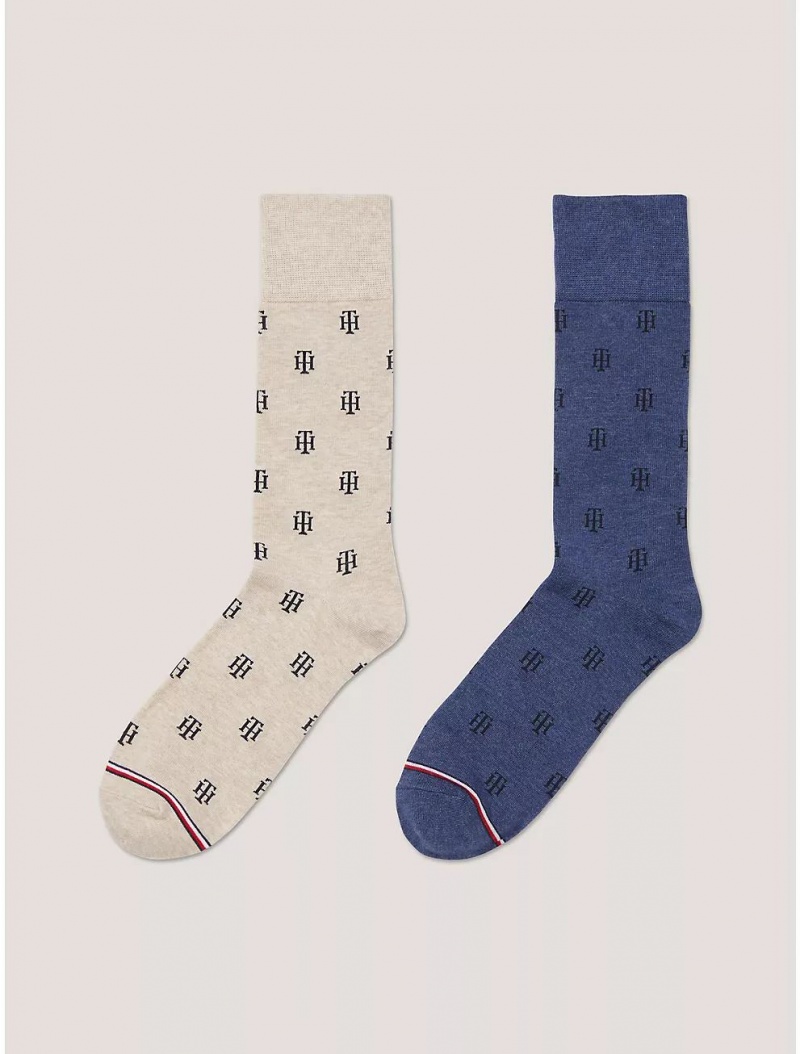 Tommy Hilfiger Trouser Sock 2-Pack Socks Dark Blue Heather/Multi | 9685-MTVDE