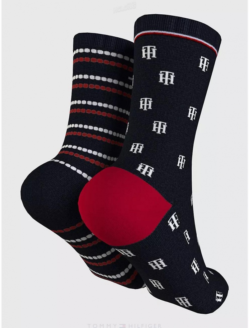 Tommy Hilfiger Trouser Sock 2-Pack Socks Desert Sky/Multi | 8095-RPNHJ