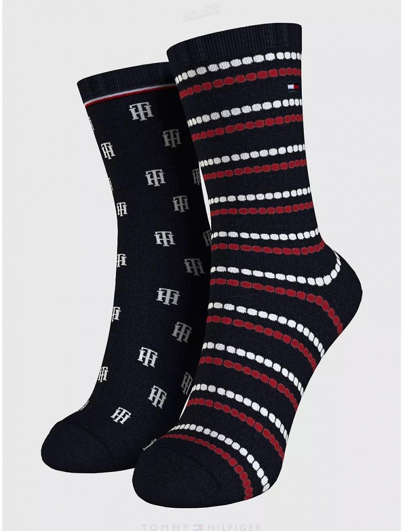 Tommy Hilfiger Trouser Sock 2-Pack Socks Desert Sky/Multi | 8095-RPNHJ