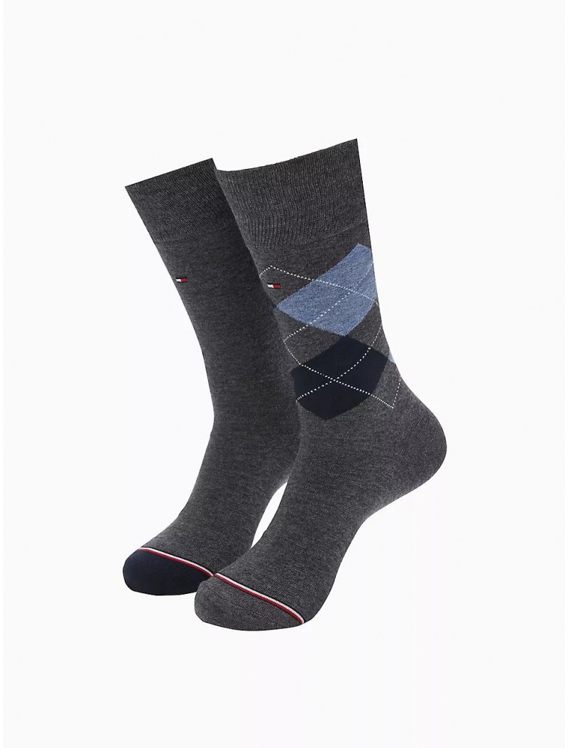 Tommy Hilfiger Trouser Sock 2-Pack Socks Dark Grey Heather | 2863-ZHCOB