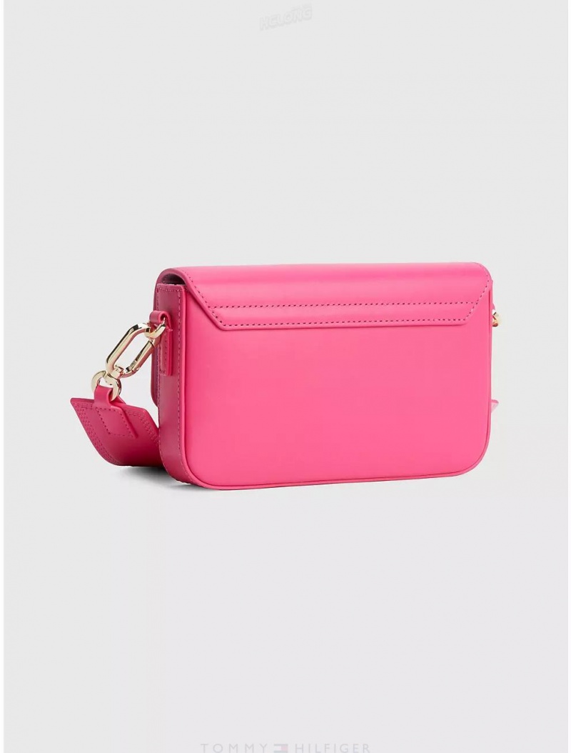 Tommy Hilfiger Turnlock Crossbody Bag Bags Bright Cerise Pink | 3027-CIKYT