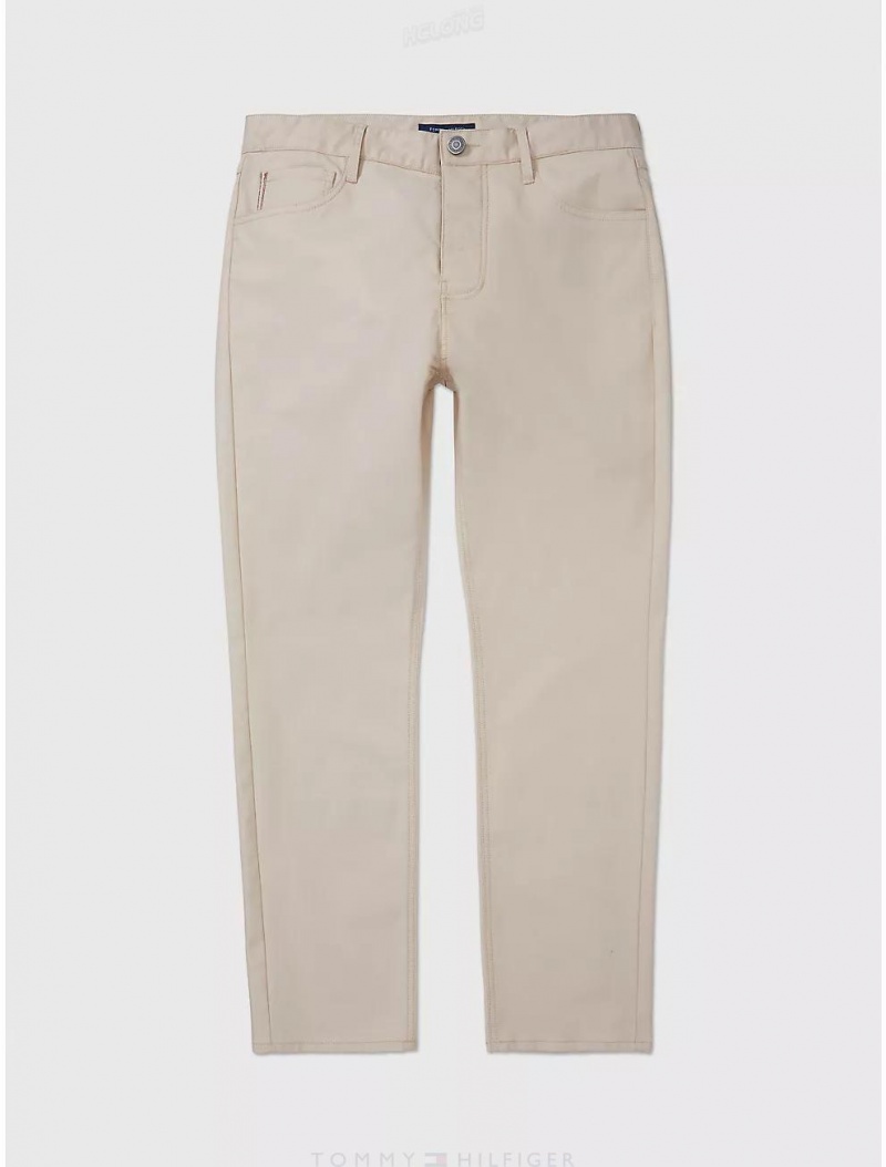 Tommy Hilfiger Twill Stretch Pant Bottoms Perfect Honey | 2490-EDZAN