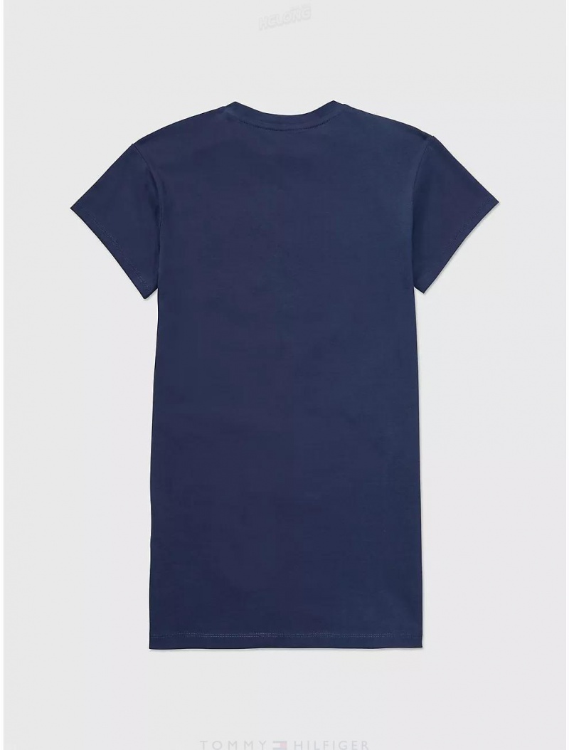 Tommy Hilfiger Varsity T-Shirt Dress Dresses & Skirts Cobalt Sapphire | 8710-JNQDB