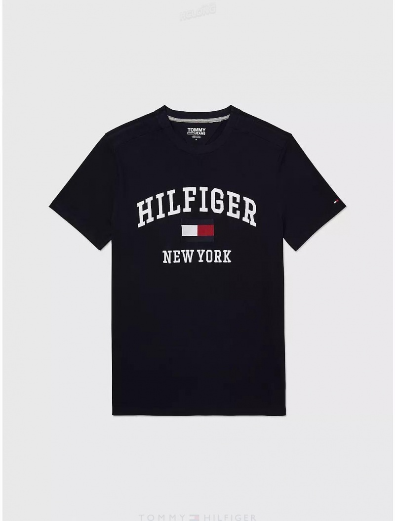 Tommy Hilfiger Varsity T-Shirt Tops Desert Sky | 2493-HXPGZ