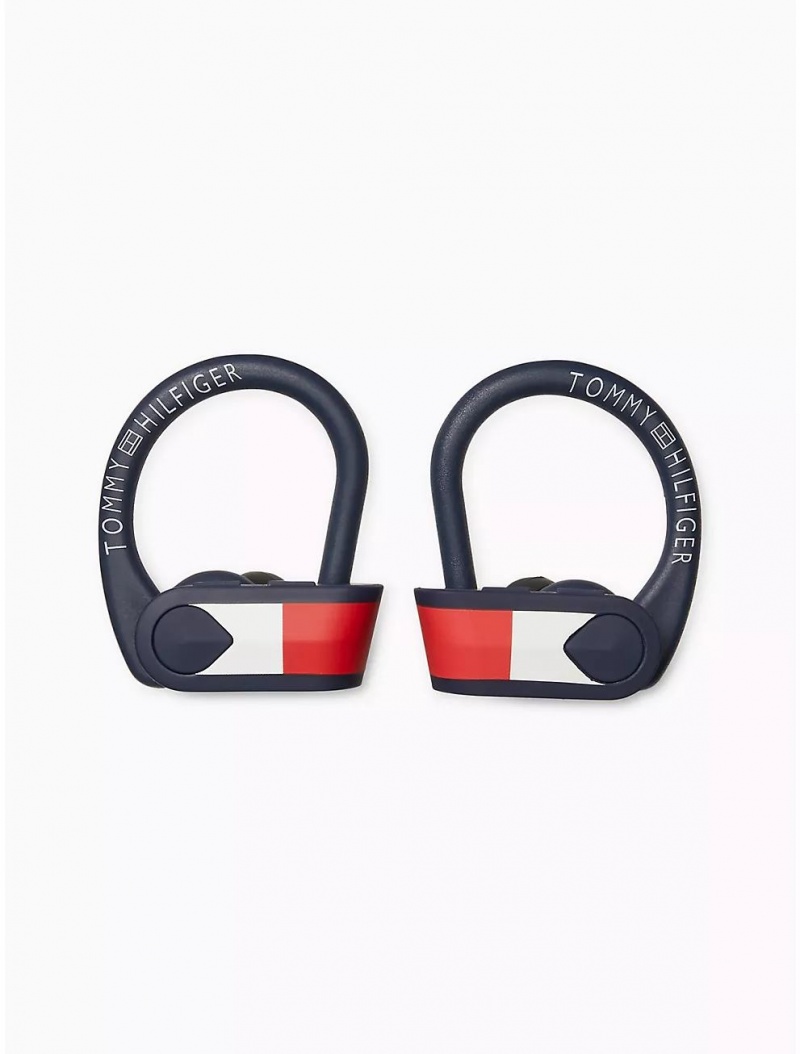 Tommy Hilfiger Wireless Sport Earbuds Activewear Navy | 2179-PMNKX