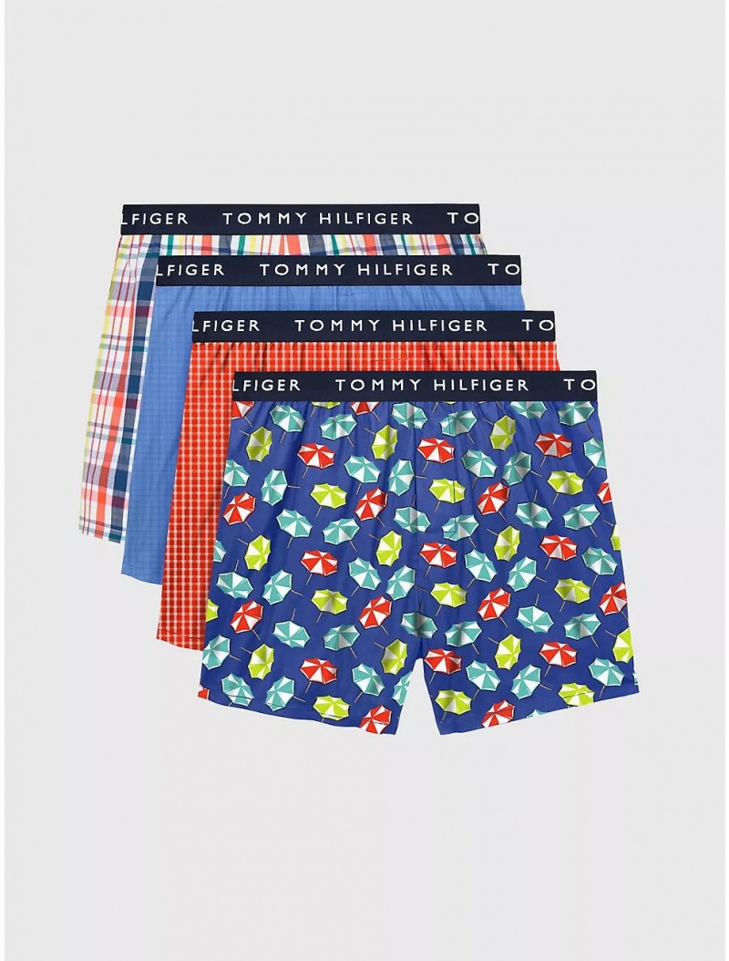 Tommy Hilfiger Woven Cotton Boxer 4-Pack Underwear Sunshine | 7089-SAXEP